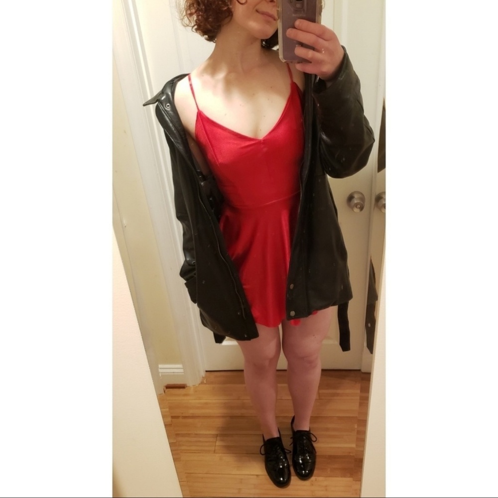 NWOT UO Silky little red dress